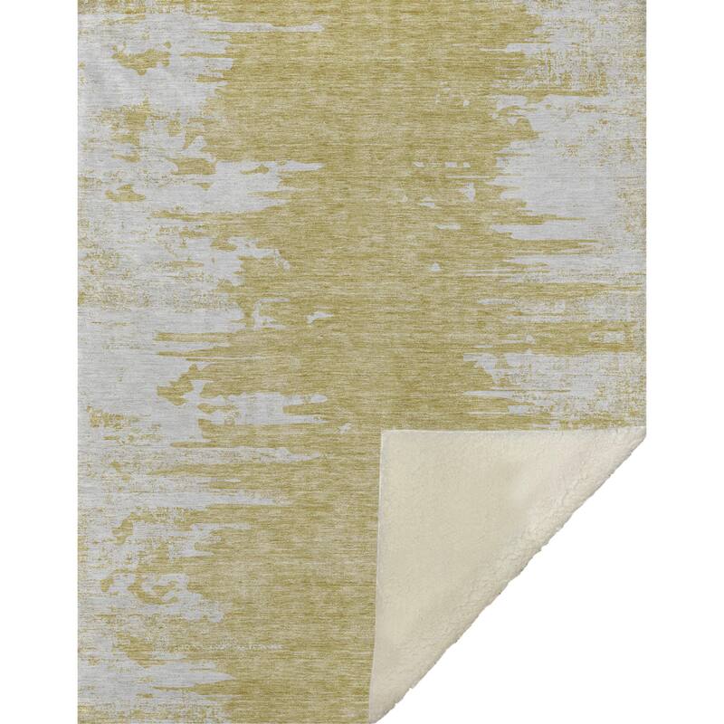 Premium Machine Washable Abstract Contemporary Sherpa Throw Blanket