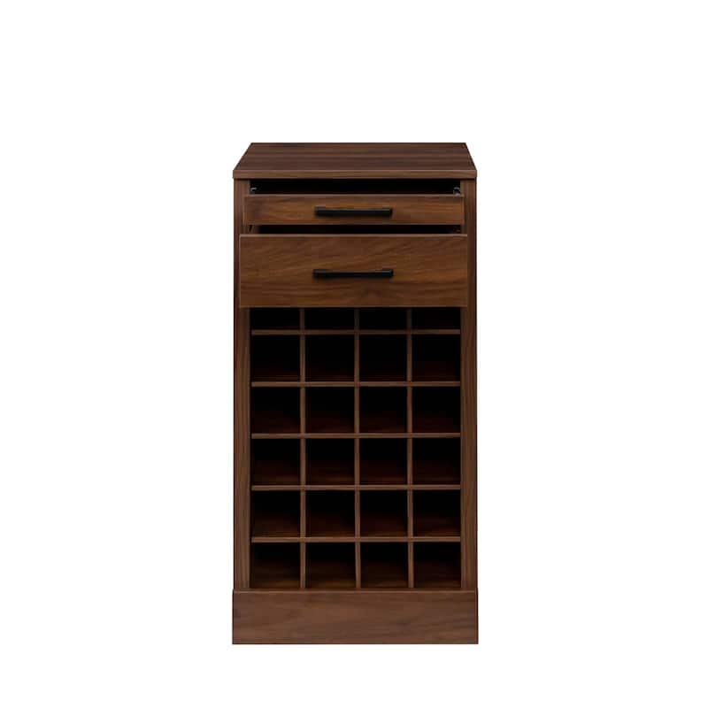 Modular Wood 24 Bottle Wine Bar Cabinet Buffet Cabinet