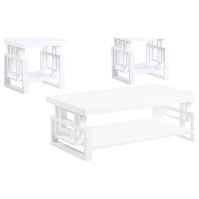 Schmitt Coffee And End Table Set White High Gloss
