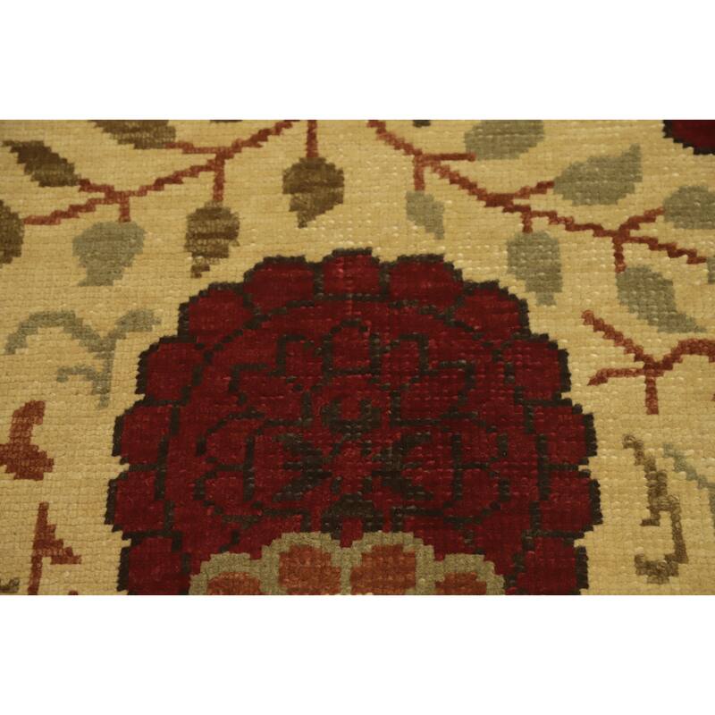All-Over Floral Indian Area Rug 7x10 - 9' 11'' X 6' 6''