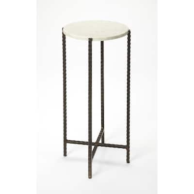 Nigella Round Marble and Metal Accent Table