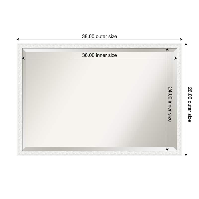 Bethany Beveled Wood Framed Wall Mirror - 38 x 26 in - Bethany White