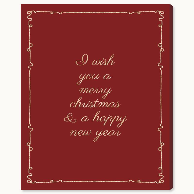 Wynwood Studio Canvas Holiday and Seasonal Kind of Tinto Wishes Red Glam Wall Art Canvas Print