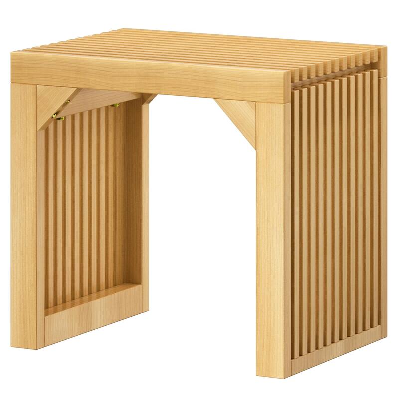 Rustic Solid Wood Bench - Triangular Support Design