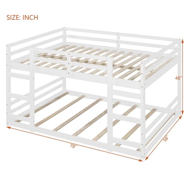 Symmetry Bunk Bed Full Over Full Size Bed with 2 Side Ladder
