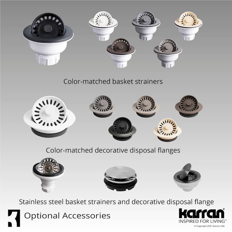 Karran Retrofit Farmhouse Quartz 34 in. Double Bowl 50/50 Sink Kit