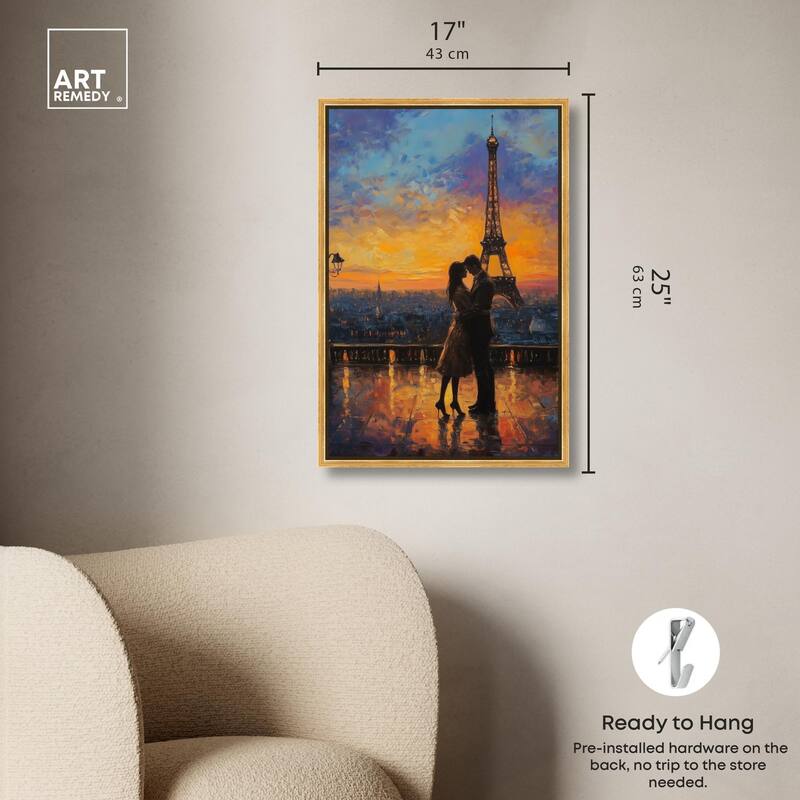 Eiffel Tower Romance Canvas by Art Remedy