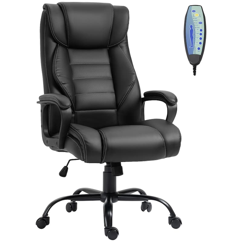 Vinsetto Massage Office Chair, High Back Executive Office Chair with 6-Point Vibration, Adjustable Height, Swivel Seat