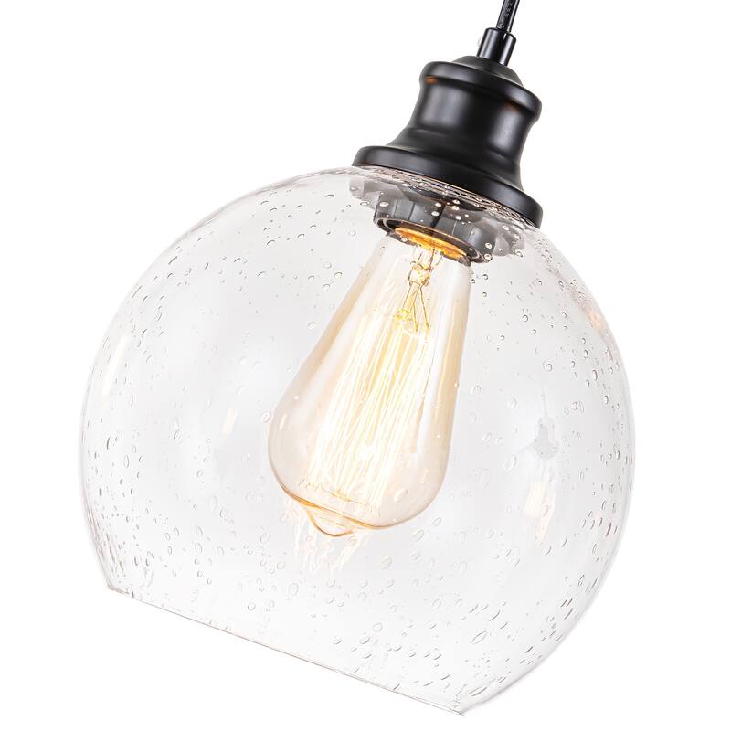 Starsky 3/5 Light Modern Linear Chandelier Cluster Kitchen Island Light with Glass Globe Shade