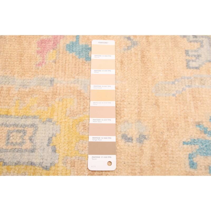 ECARPETGALLERY Hand-knotted Modern Oushak Tan Wool Rug - 4'0 x 6'2