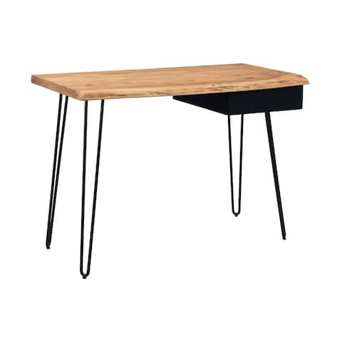 Somette Natural Acacia One Drawer Writing Desk