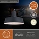 preview thumbnail 2 of 11, VAXCEL Hammond 1-Light Matte Black and White Dusk to Dawn Sensor Industrial Outdoor Wall Sconce, Durable Steel Shade, LED