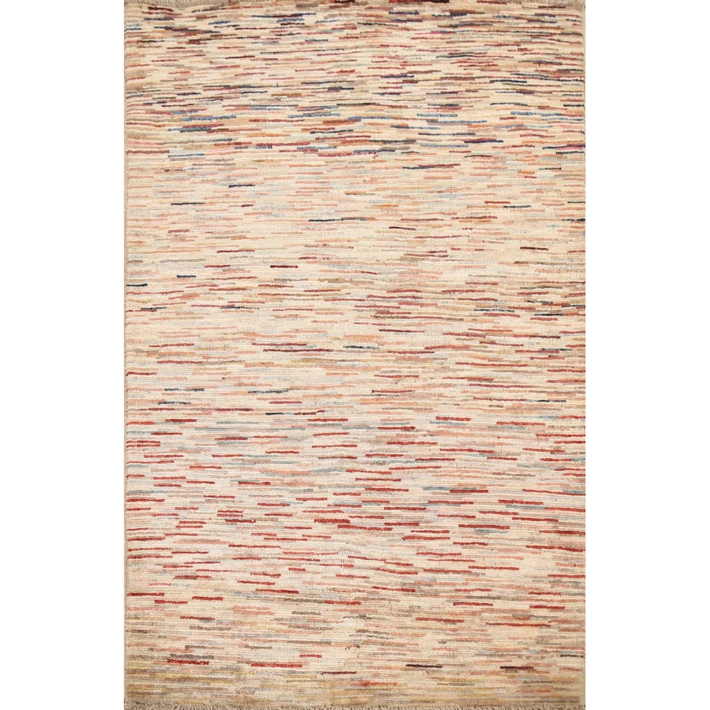 Contemporary Wool Gabbeh Kashkoli Oriental Area Rug Handmade Carpet - 2'9" x 4'0"