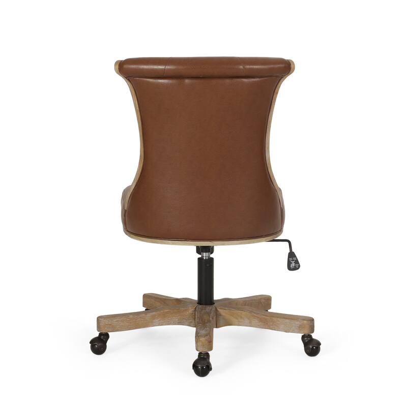 Coulee Upholstered Roll Back Swivel Office Chair by Christopher Knight Home - 24.75" L x 27.75" W x 35.50-40.00" H