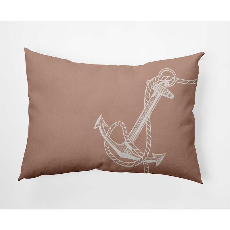 Anchored Nautical Decorative Indoor Pillow - Mauve - 14" x 20"