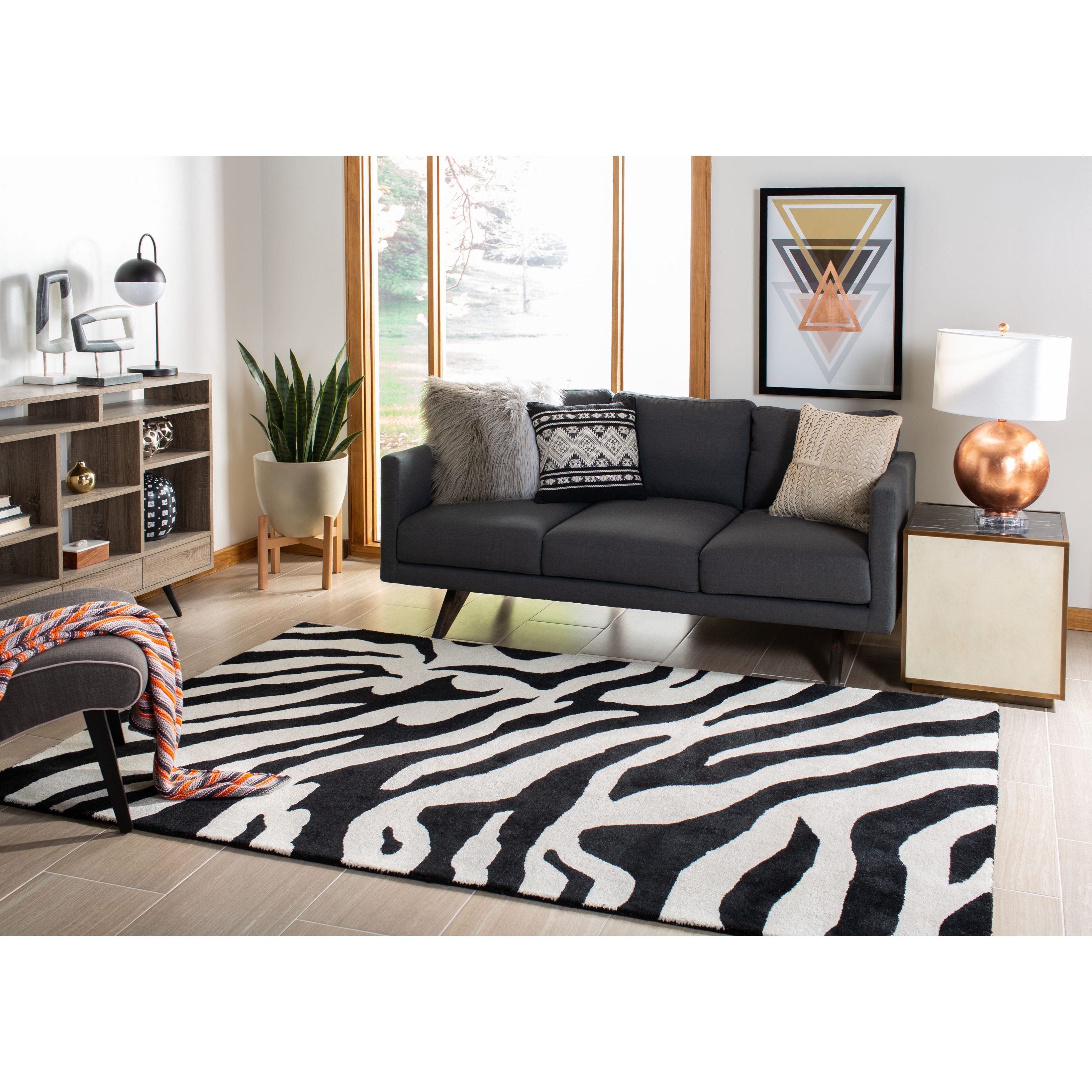 SAFAVIEH Handmade Soho Kasandra Zebra N.Z. Wool Rug - On Sale