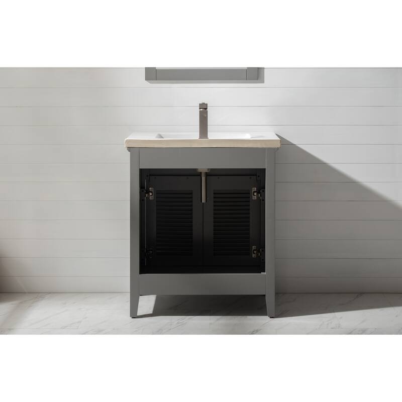 Design Element Cameron 30" Single Sink Vanity In Gray