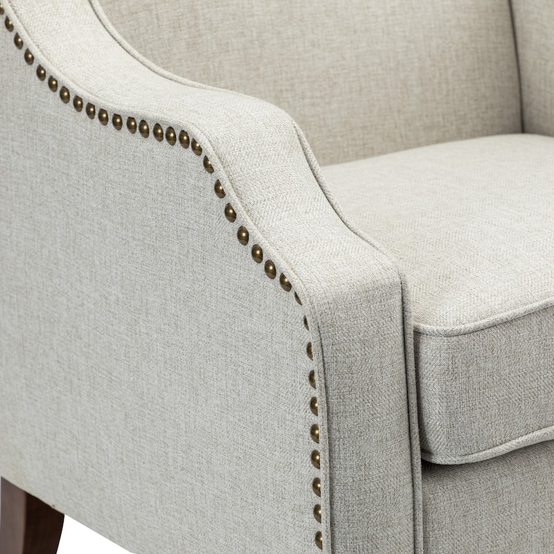 Lucretius Armchair with Nailhead Trim by HULALA HOME