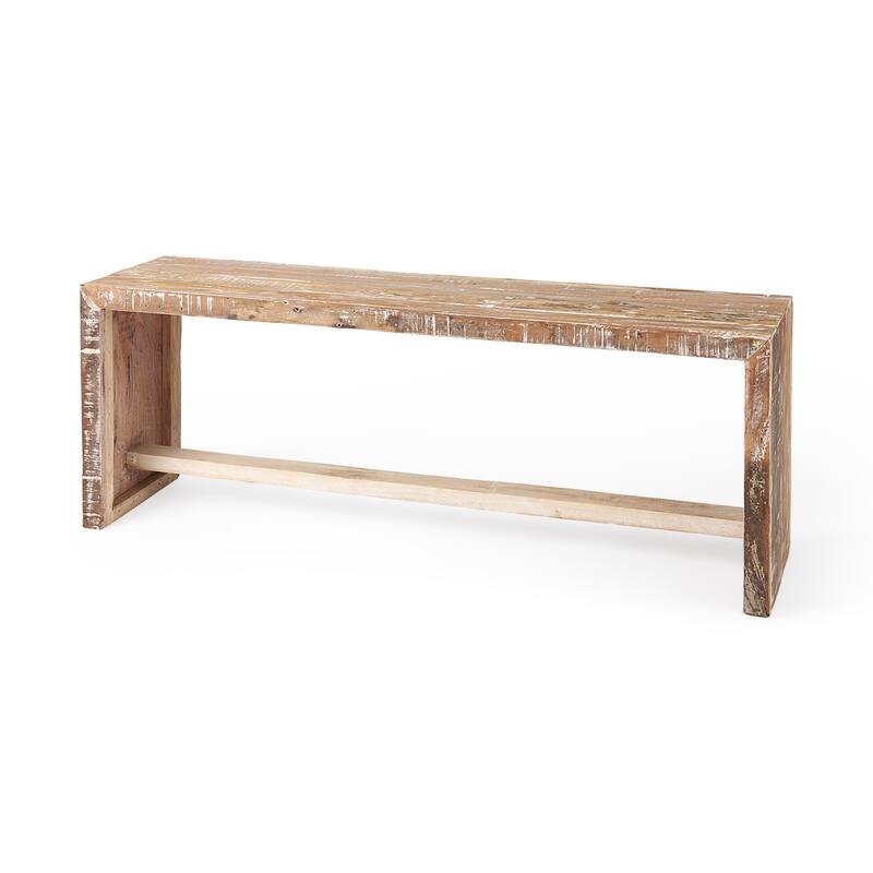 Solveig Light Brown Reclaimed Wood Bench - 47"W x 13"D x 18"H - 47"W x 13"D x 18"H