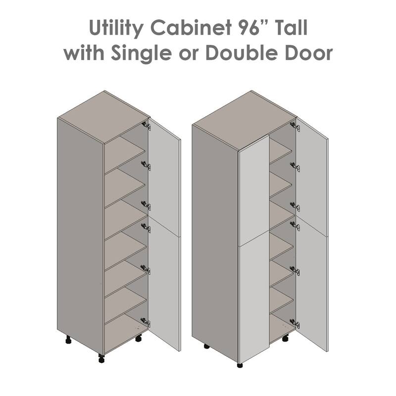 24" x 96" Utility Cabinet-Four Door-Grey - 24 x 96 x 23 3/8