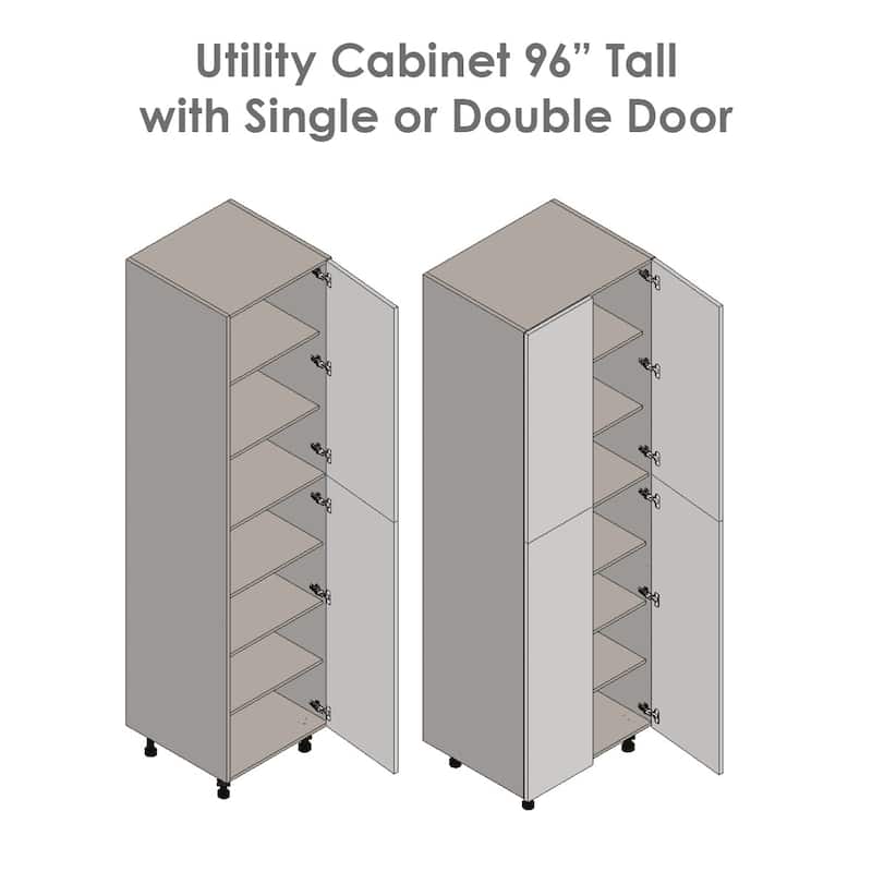 36" x 96" Utility Cabinet-Four Door-Grey - 36 x 96 x 23 3/8