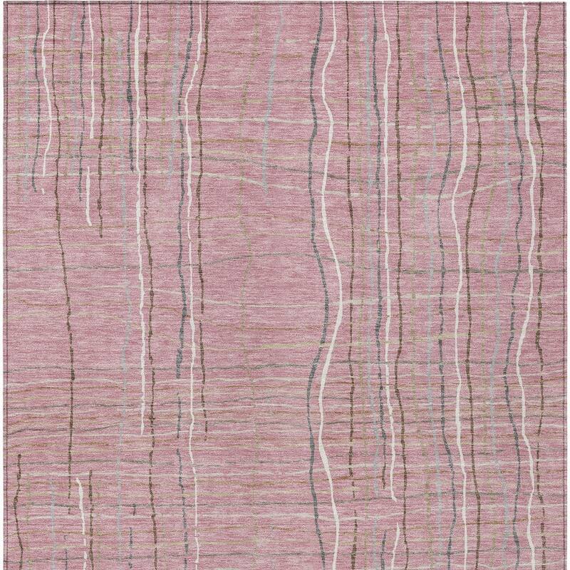 HomeRoots Striped Transitional Rectangle Outdoor Rug