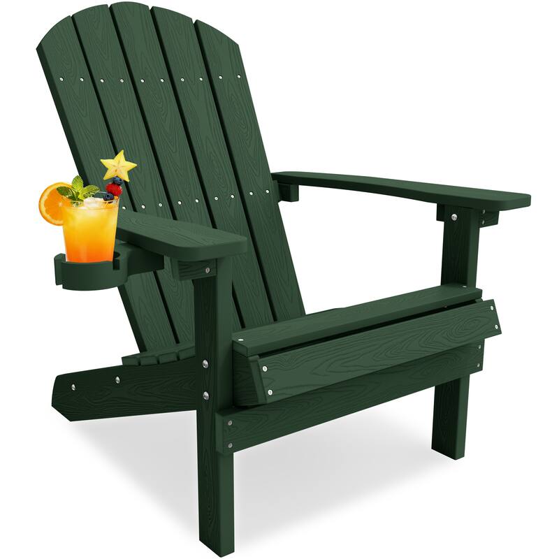 WINSOON All Weather HIPS Outdoor Plastic Adirondack Chairs - Green