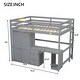 preview thumbnail 4 of 15, Modern Design Wood Loft Bed with Large Storage Space, Desk for Working and Sturdying, Full Size, Grey
