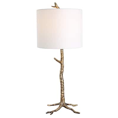 Rustic Table Lamp with Gold Finish - 12"D x 12"W x 29.5"H