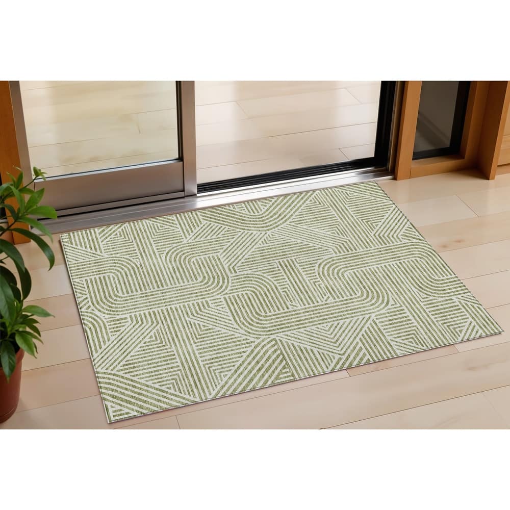 HomeRoots Abstract Transitional Rectangle Outdoor Rug