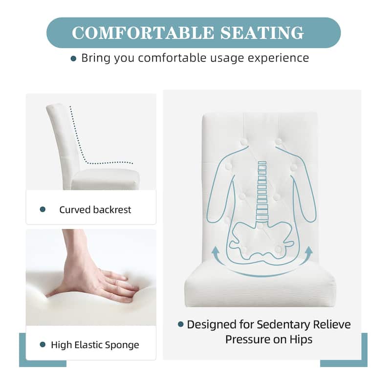 Set of 2 Modern Dining Chairs with Plush Velvet Upholstery, Sturdy Stainless Steel Legs & S-Shaped Springs - Ergonomic Support