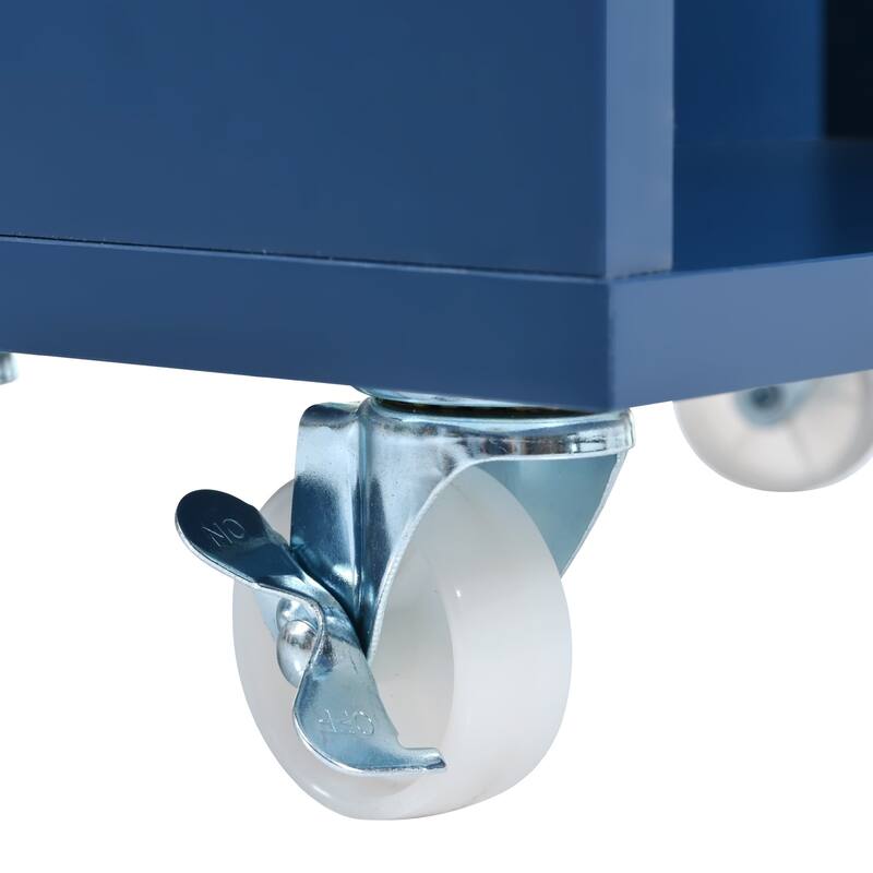 73.5'' Rubberwood Kitchen Island with LED Lights, Extended Table, Power Outlets and 2 Fluted Glass Doors