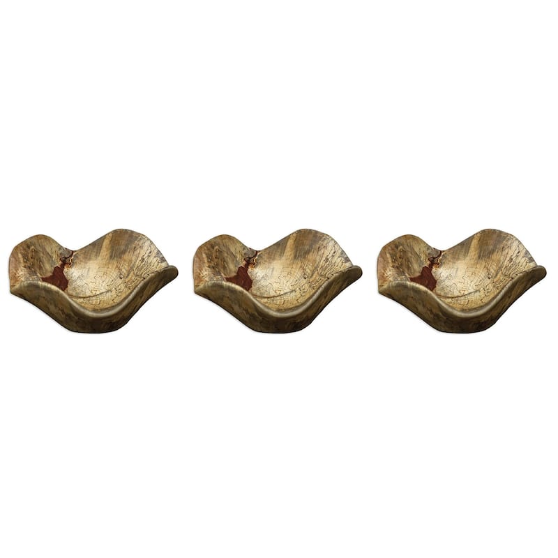 Spalted Tamarind Wooden Wall Decoration - 10" - Set of 3