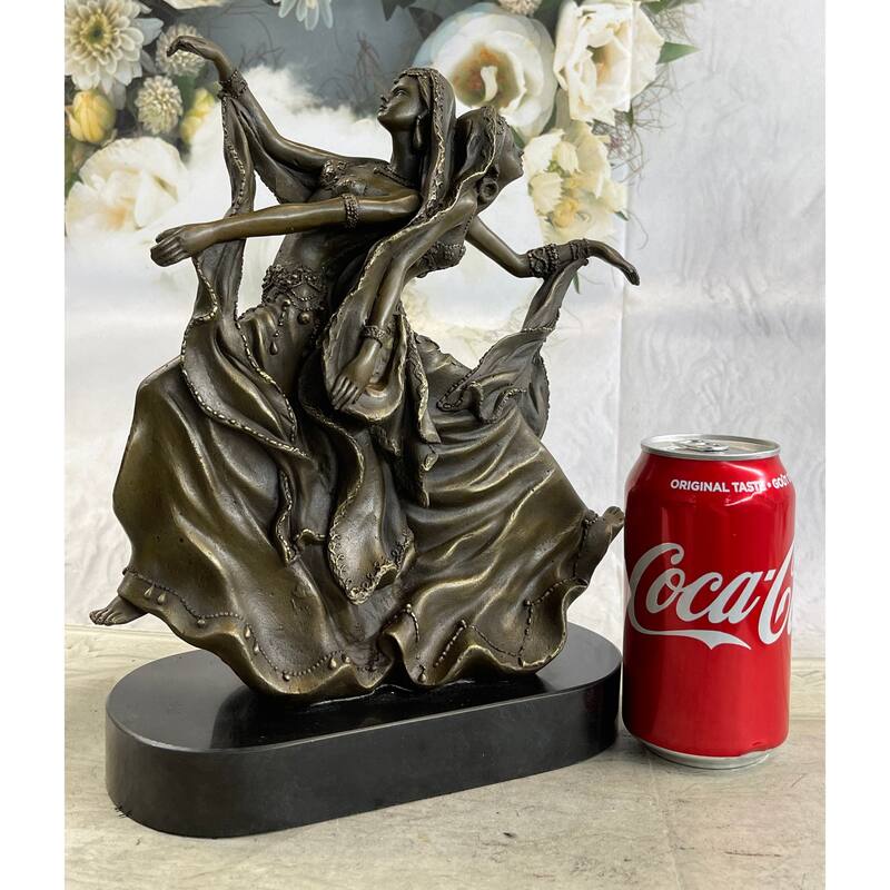 Gemini Twin Dancer Girls Bronze Statue Sculpture Figure Vitaleh Original 11 Inches X 10 Inches