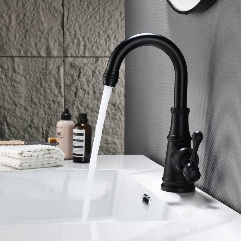 10.9"H Solid Brass Single-handle Bathroom Sink Faucet