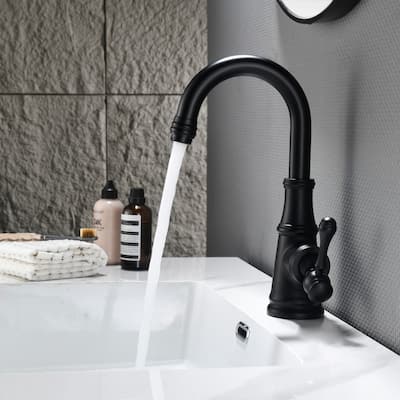 10.9"H Solid Brass Single-handle Bathroom Sink Faucet