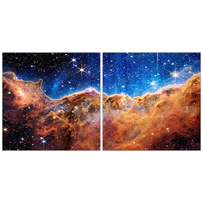 Empire Art Direct the Carina Nebula I,II Printed Tempered Glass Wall Art - Multi-Color