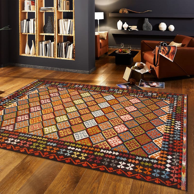 Pasargad Home Kilim Reversible Wool Multicolor Area Rug - 8' 4'' X 11' 2''