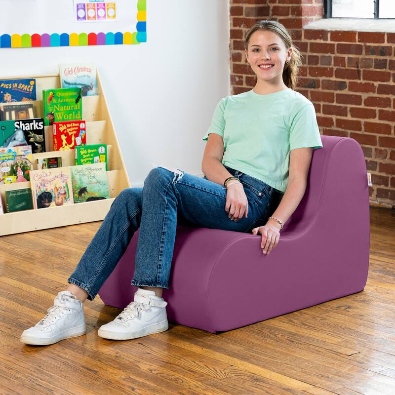 Midtown Foam Classroom Chair, Medium Size - For Elementary to Middle School Kids - Premium Vinyl - Royal Blue