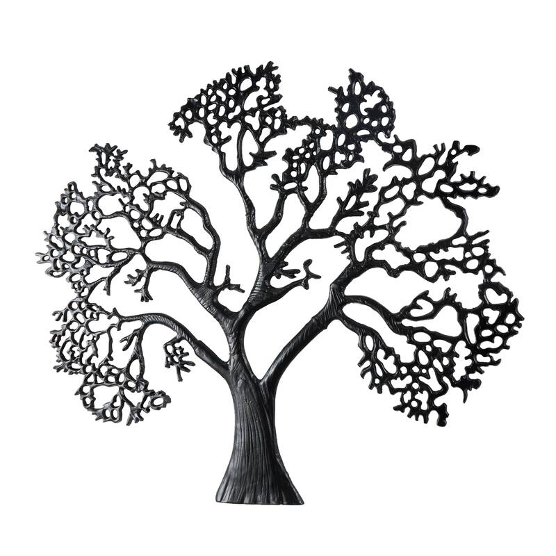 Black Aluminum Metal Large Textured Tree Home Wall Decor