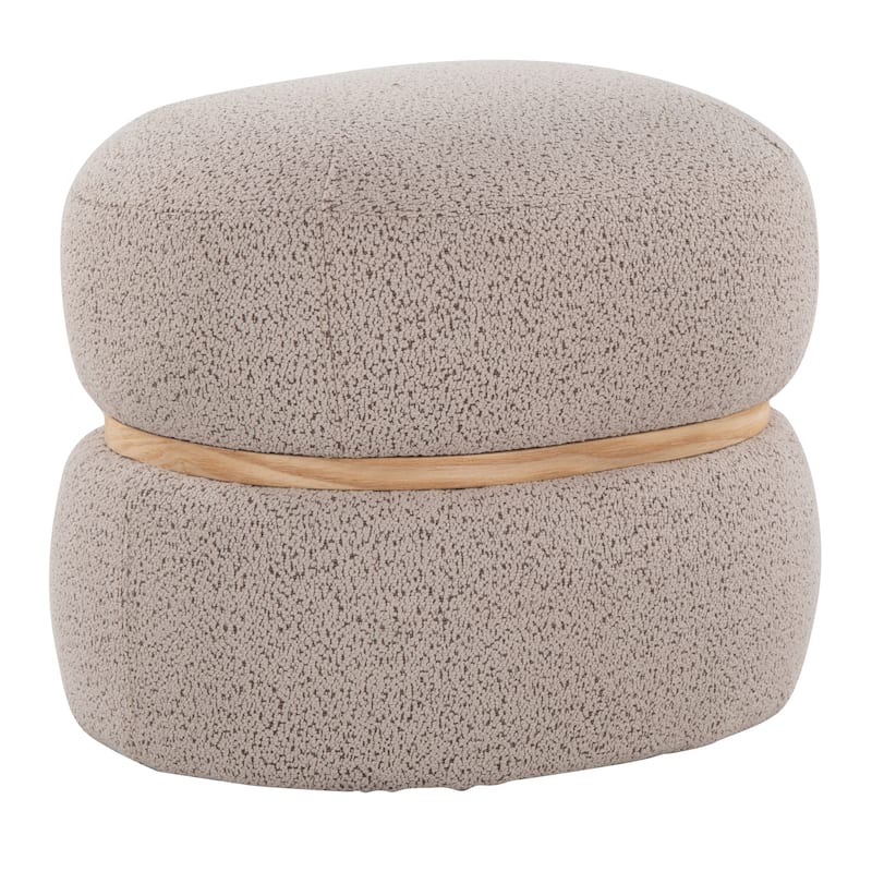 Carson Carrington Lena Pouf Ottoman with Natural Wood Accent