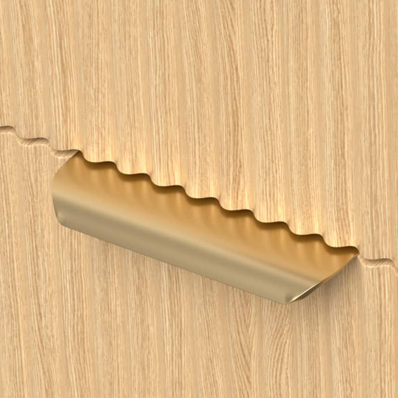 Meyreso Modern Boho Wave Wood Dresser, Wide Storage Cabinet