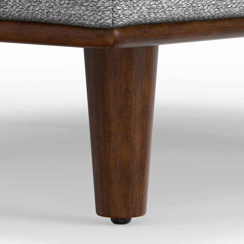 Morrison Large Rectangular Ottoman in Mist Grey Woven-Blend Fabric - Silver
