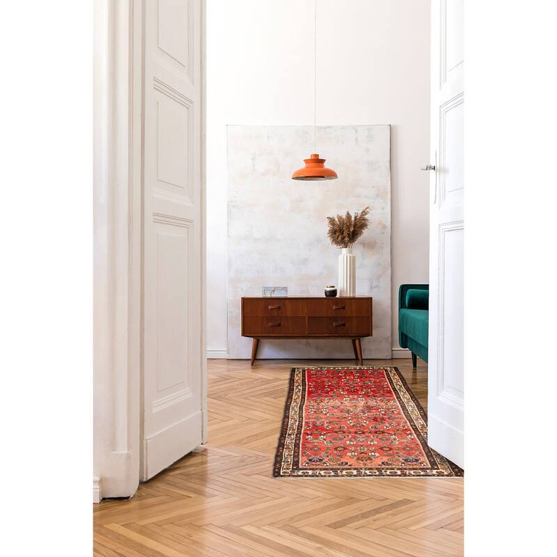 ECARPETGALLERY Hand-knotted Andelz Red Wool Rug - 3'7 x 9'8