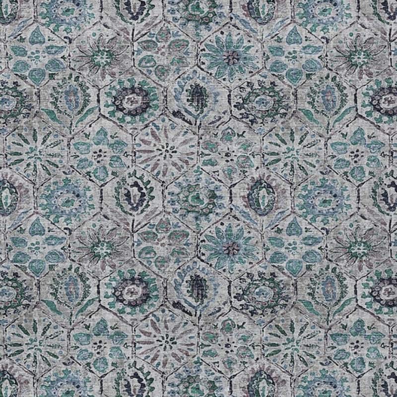 HomeRoots Floral Transitional Rectangle Outdoor Rug