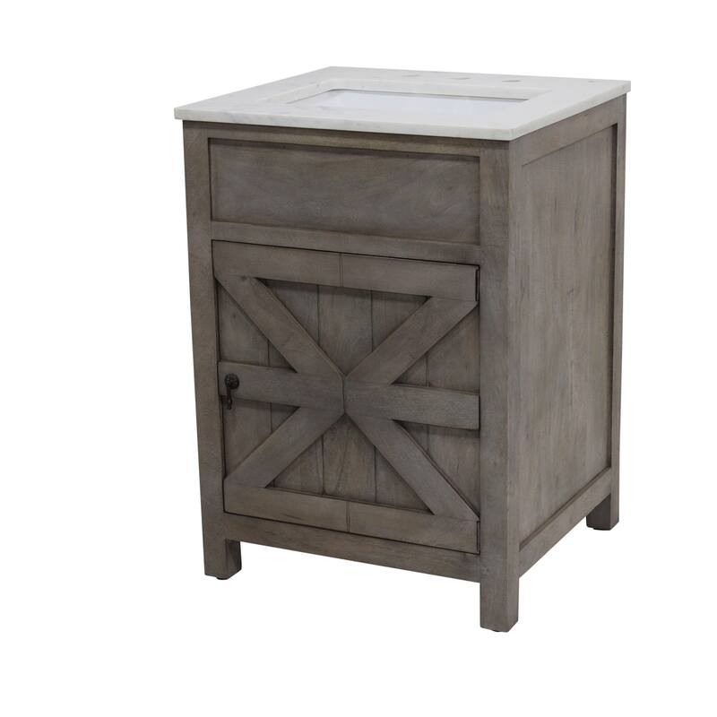 Barn Door Vanity 24 " wide in White Pigment