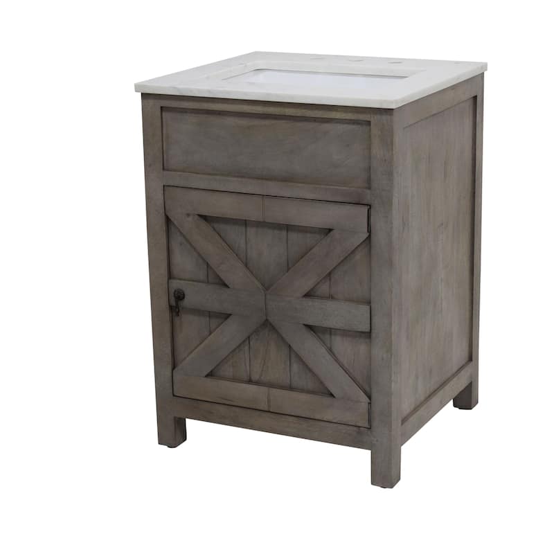 Barn Door Vanity 30 " wide in White Pigment