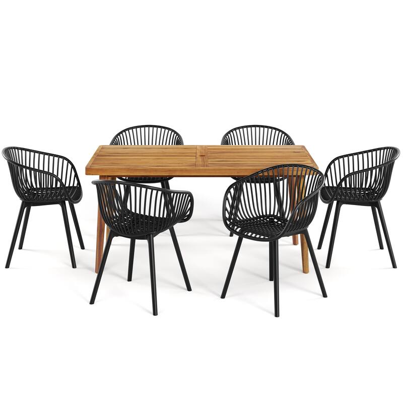 Christopher Knight Home - Emerson 7-Piece Weather-Resistant Outdoor Patio Dining Set