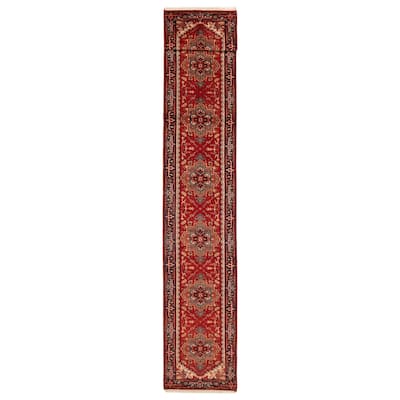 ECARPETGALLERY Hand-knotted Serapi Heritage Red Wool Rug - 2'6 x 19'7