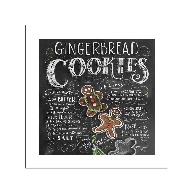Gingerbread Cookies Recipe Fine Art by Lily & Val - Multi